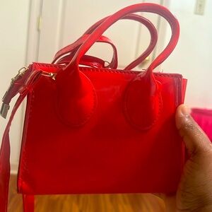 Cherry red crossbody purse